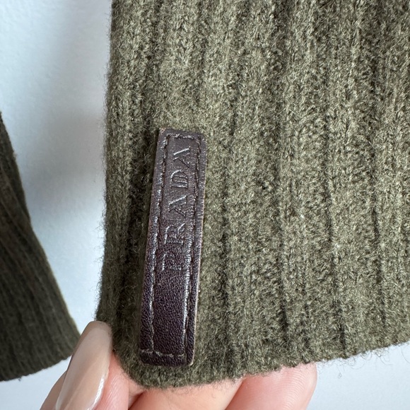 Prada Vintage Ribbed Turtleneck Sweater XS Dark Green - Picture 6 of 6